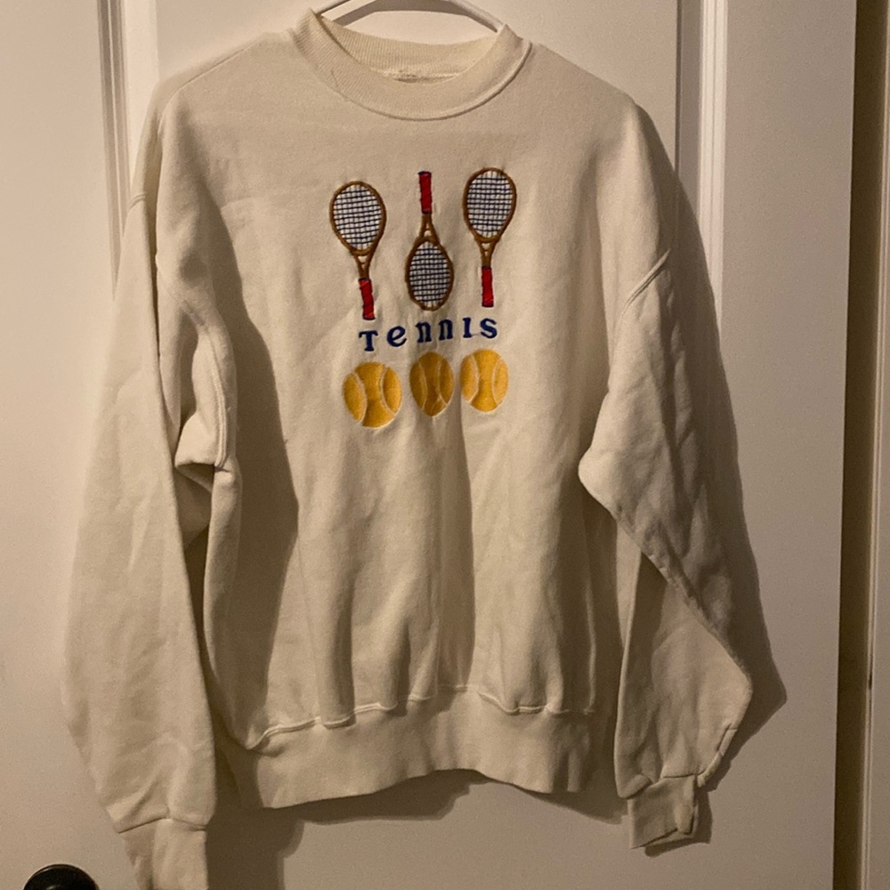 Vtg tennis embroidered crewneck